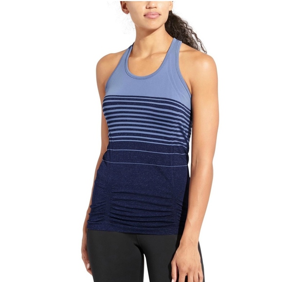 Athleta Tops - Athleta Blue Stripe Cinched Active Tank